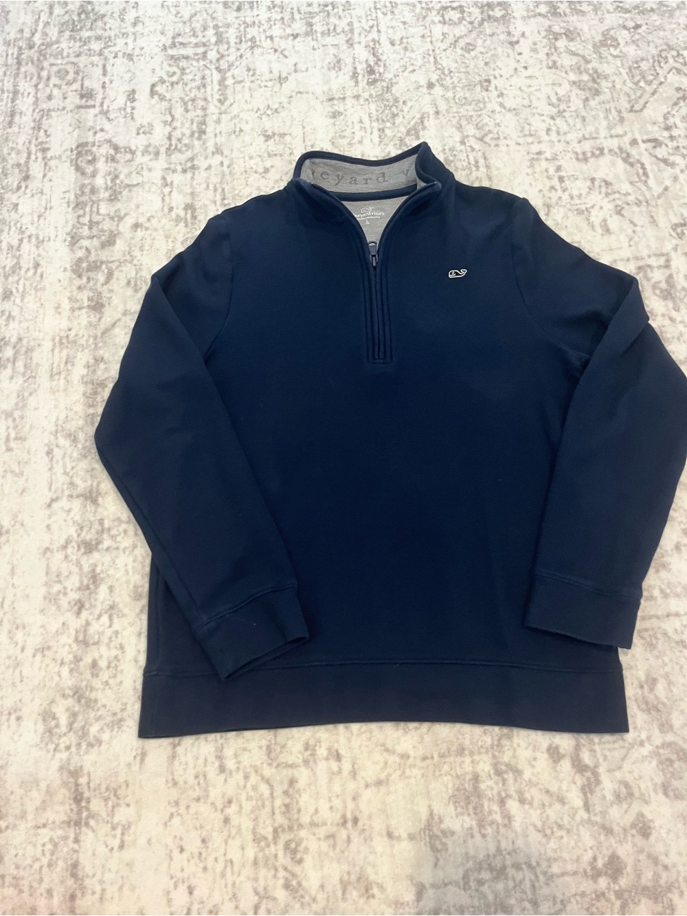 Vineyard Vines Boys Large (16) Navy Quarter‑Zip – VGUC